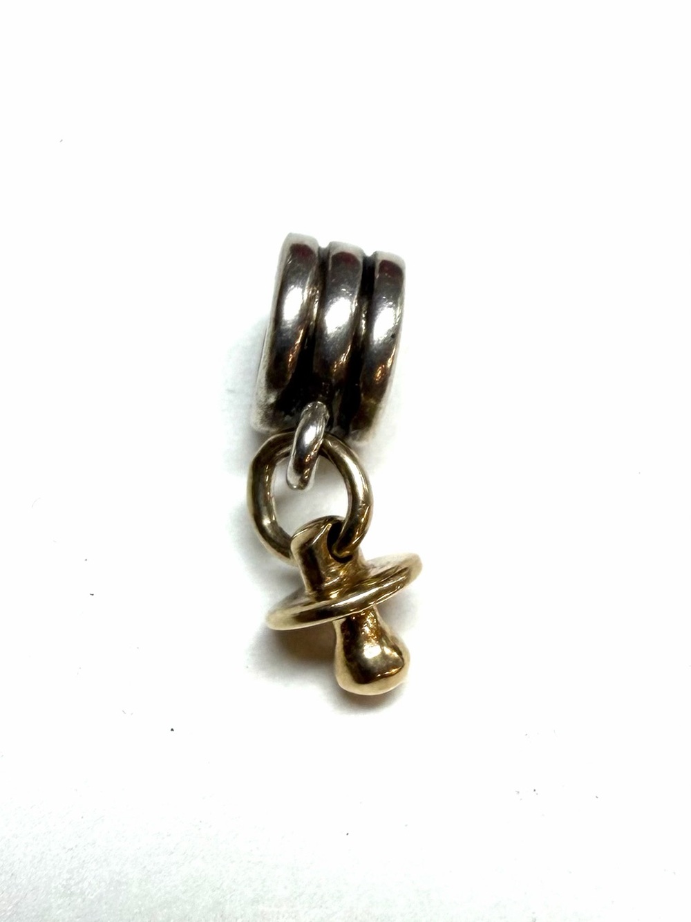 Pandora Sterling Silver & 14k Gold Pacifier Dangle Charm